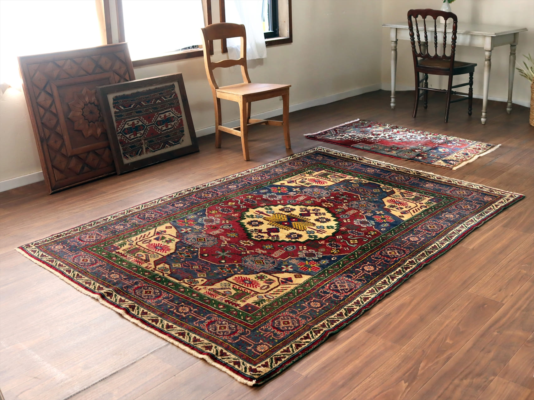 キリムスタイル / トルコ絨毯 ヴィンテージラグ223×145cm ウシュクラル