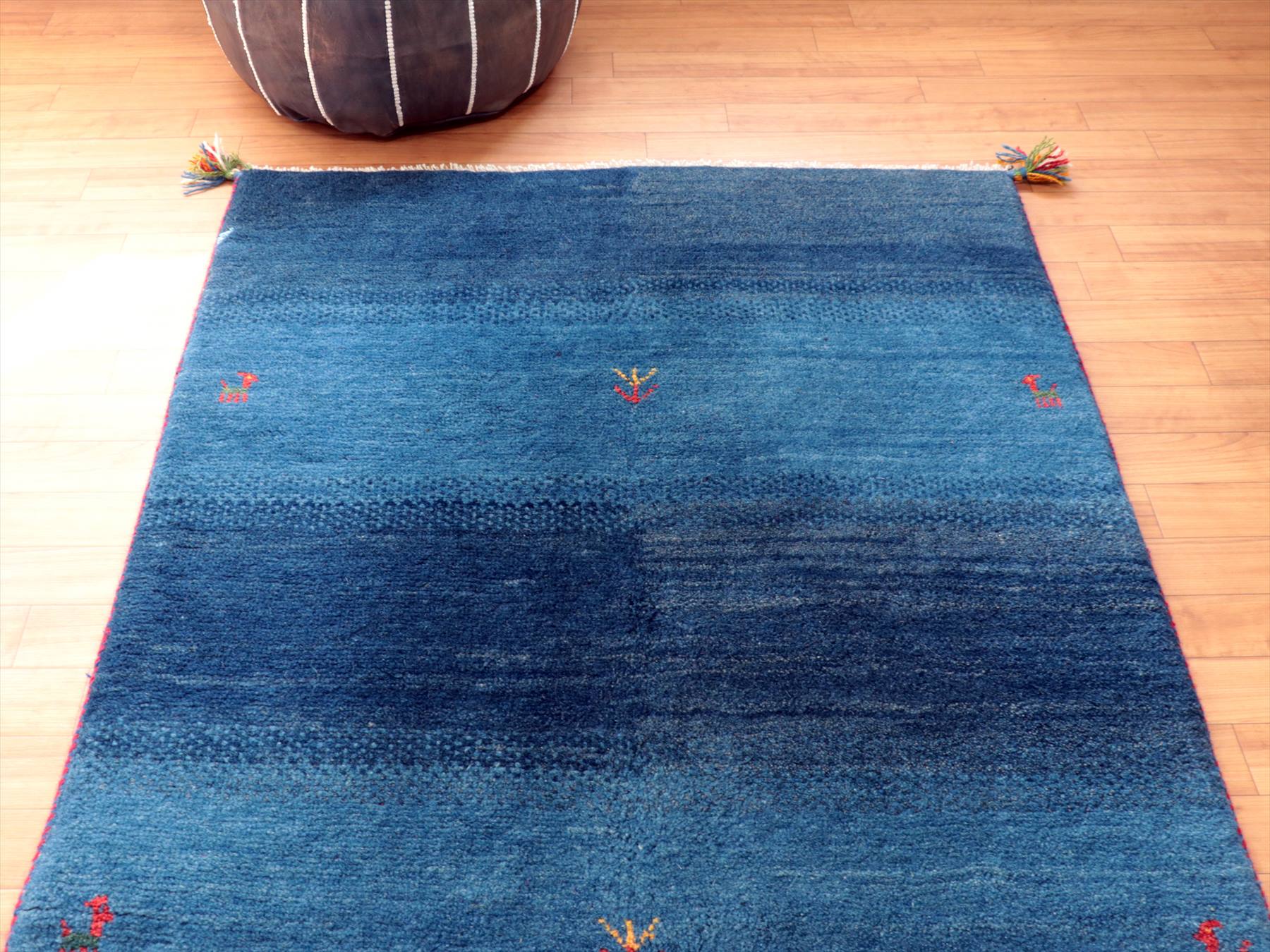 キリムスタイル / ギャッベ イラン産手織り151×100cm ブルー