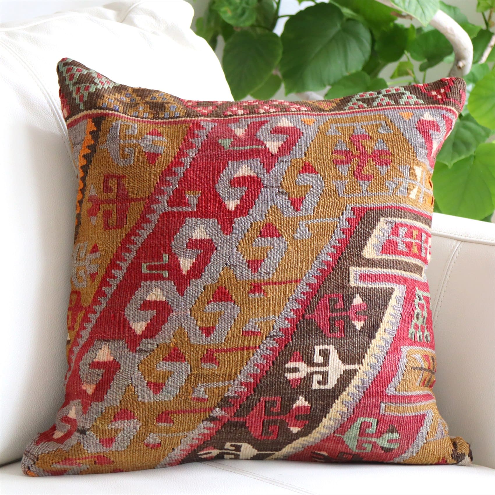 クッションカバー 40cmサイズ オールドキリム　Old Kilim Cushion カイセリ　ドラゴンの爪